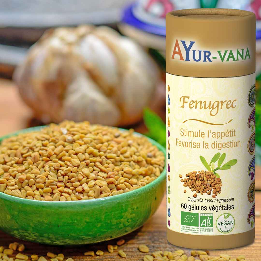 Fenugrec d'Ayur-Vana, stimule l'appétit et favrosie la digestion